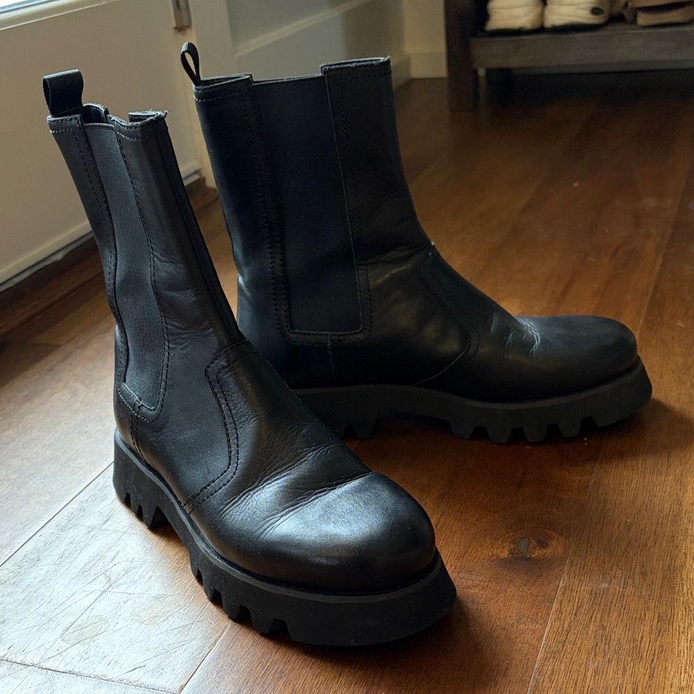 Tony Bianco Black Combat Boots